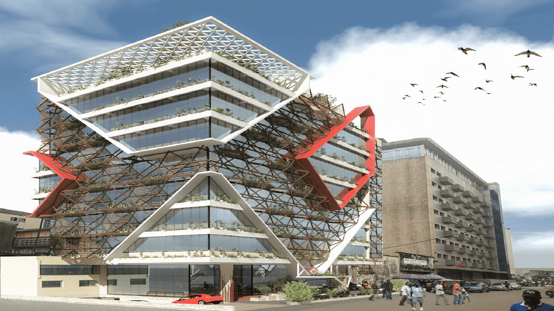 IMMEUBLE DE BUREAU DE SUNU ASSURANCE CAMEROUN À AKWA-1